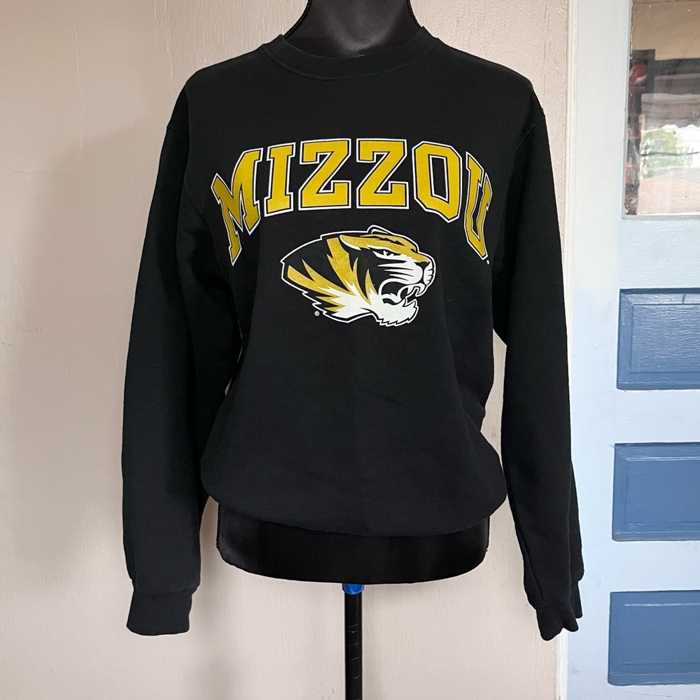 Black Mizzou tiger crew neck sweatshirt
